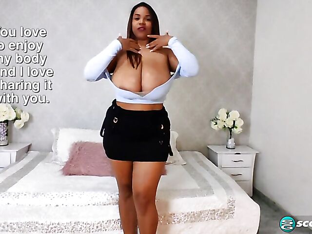 Huge tits latina Isa Gomez posing and dildoing her twat