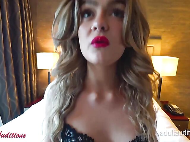 British babe Horny Angel shows her shaved slit and gets fingered in her first porn