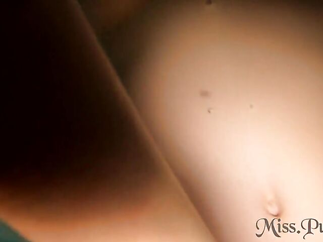 Underwater masturbation with a glass dildo in the hot tub with Miss Pussy Cat