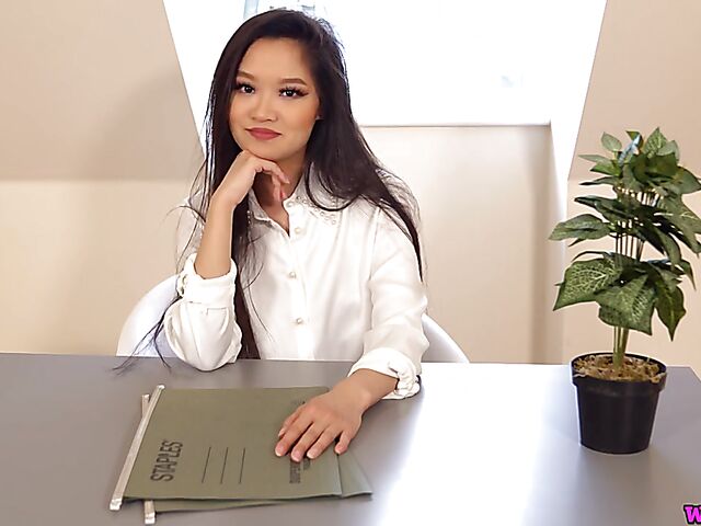 Asian JOI in the office with naughty businesswoman Louisa Lu