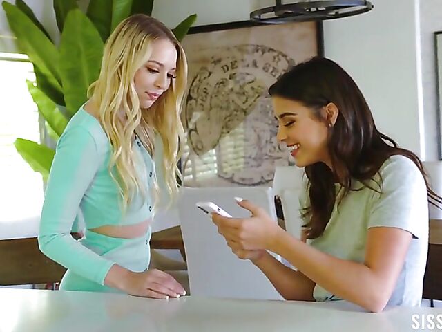 Stepsister swap and teen foursome with Kylie Rocket and Lily Larimar