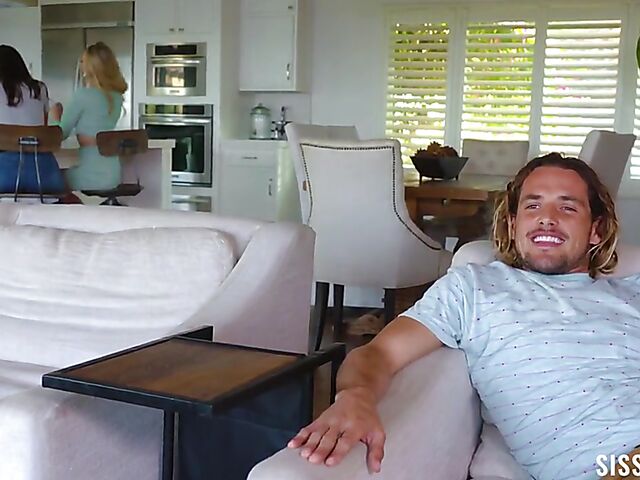 Stepsister swap and teen foursome with Kylie Rocket and Lily Larimar