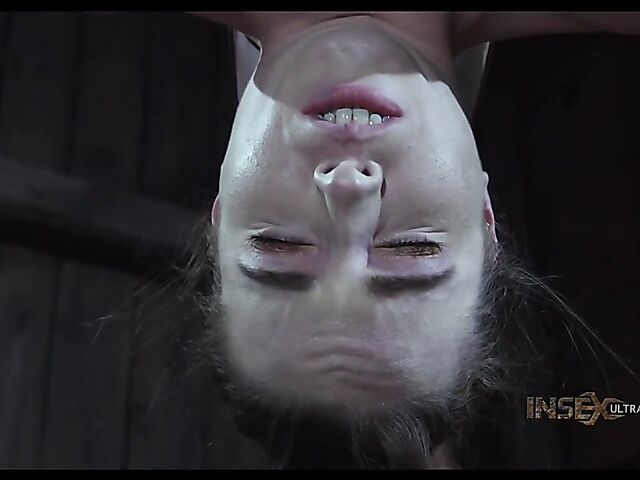 Metal device bondage and slave blowjob with Brooke Johnson