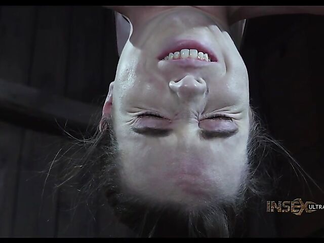 Metal device bondage and slave blowjob with Brooke Johnson