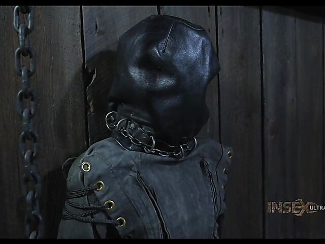 Metal device bondage and slave blowjob with Brooke Johnson