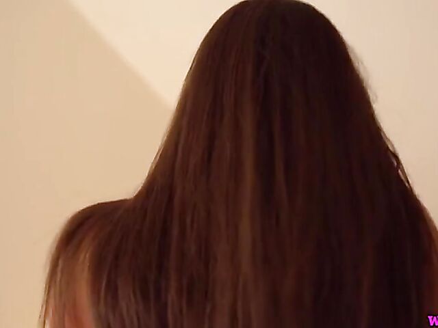 Black stockings and pink lingerie solo with JOI babe Kendall Kay