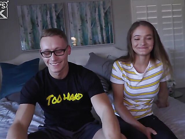 A cute girl and a hot guy doing porn for women