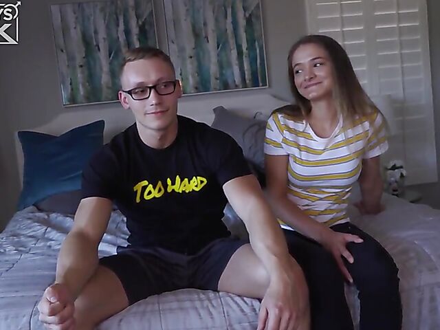 A cute girl and a hot guy doing porn for women