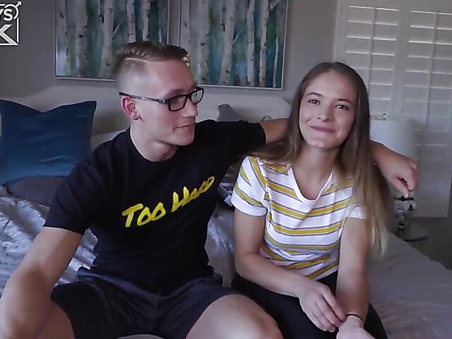 A cute girl and a hot guy doing porn for women