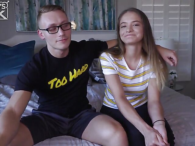 A cute girl and a hot guy doing porn for women