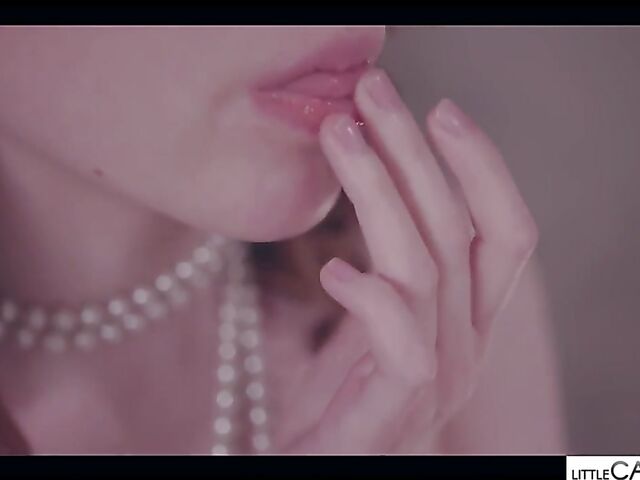 Little Caprice lesbian sensual session with redheaded Lottie Magne