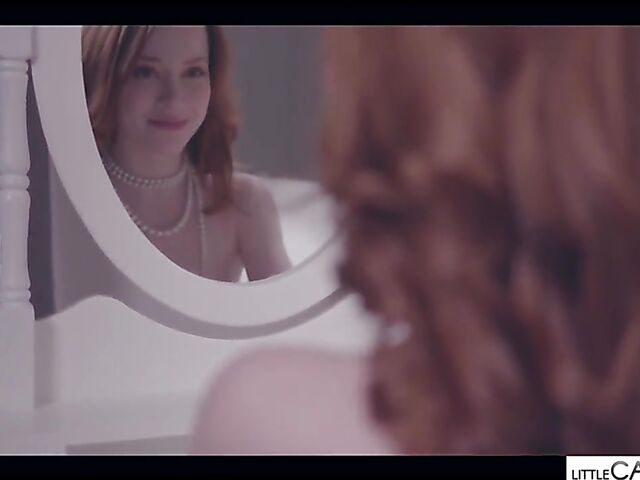 Little Caprice lesbian sensual session with redheaded Lottie Magne