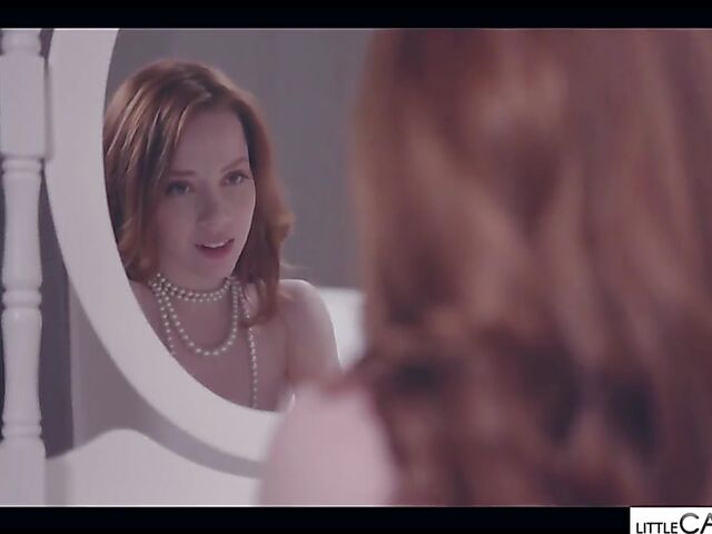 Little Caprice lesbian sensual session with redheaded Lottie Magne