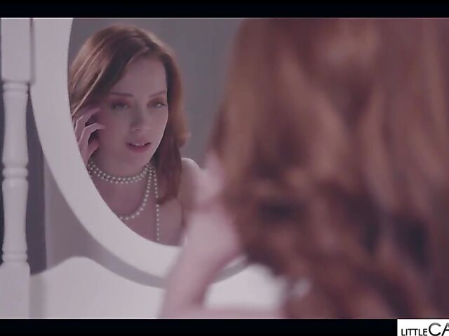 Little Caprice lesbian sensual session with redheaded Lottie Magne