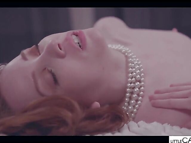 Little Caprice lesbian sensual session with redheaded Lottie Magne