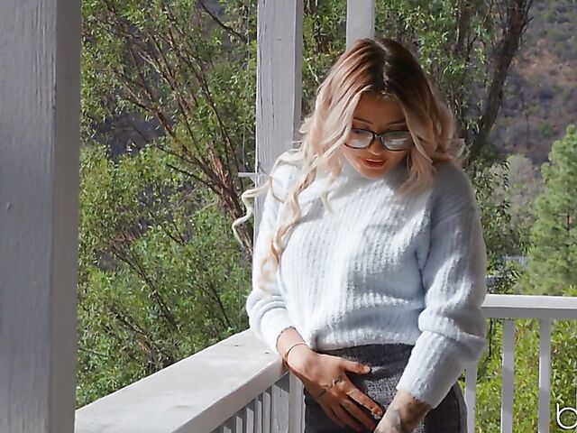 Small boobs seductress in black stockings Adria Rae