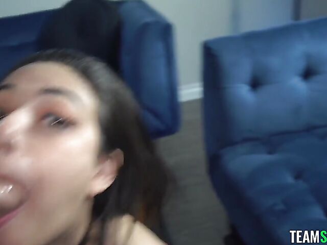 Harmony Wonder - Brown-eyed teen POV blowjob and face fuck