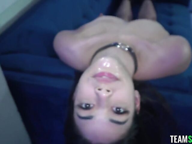 Harmony Wonder - Brown-eyed teen POV blowjob and face fuck