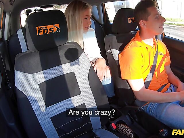 Driving instructor's best car sex with blonde hottie Cayla Lyons