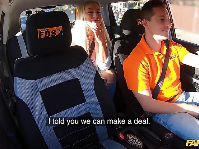 Driving instructor's best car sex with blonde hottie Cayla Lyons