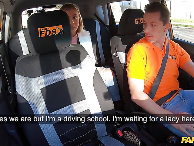 Driving instructor's best car sex with blonde hottie Cayla Lyons