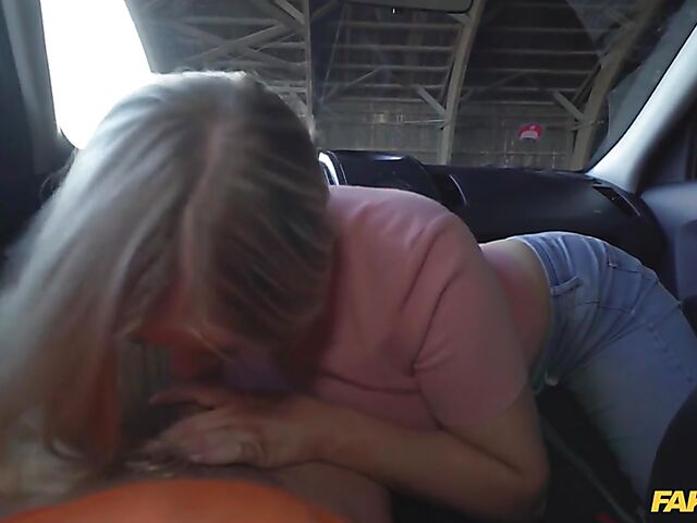 Driving instructor's best car sex with blonde hottie Cayla Lyons