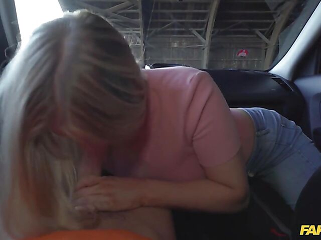 Driving instructor's best car sex with blonde hottie Cayla Lyons