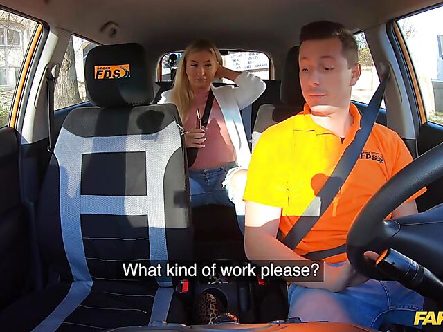 Driving instructor's best car sex with blonde hottie Cayla Lyons