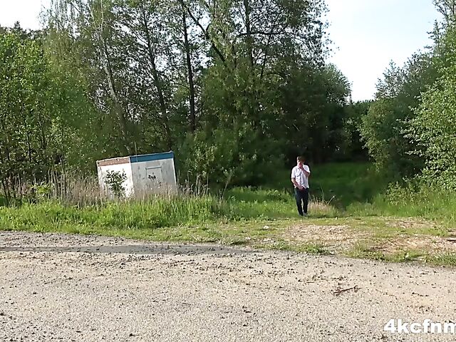 Jennifer Mendes - Outdoor CFNM handjob for an old pervert