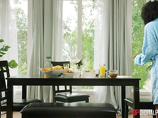 Ebony lesbian MILF gets licked and fingered by latex-clad redhead Lacy Lennon