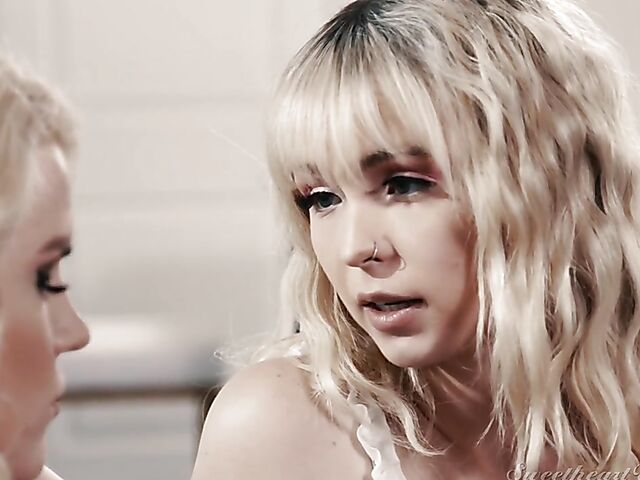 Blonde lesbians Nikki Sweet and Lilly Bell are hungry for each other