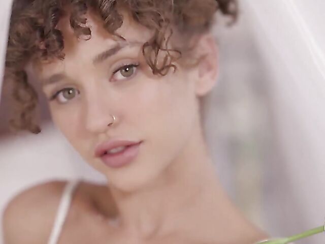 Breakfast in bed and romantic sex of interracial couple Geisha Kyd and Jesus Reyes