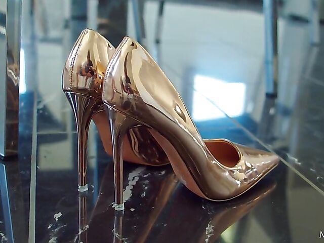 Elvera - Teen lingerie and high heels tease and fingering