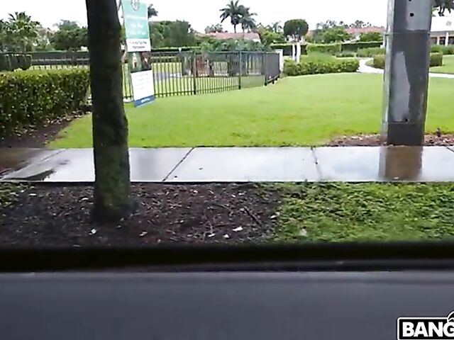 Van sex for money with hot redhead Scarlett Sommers