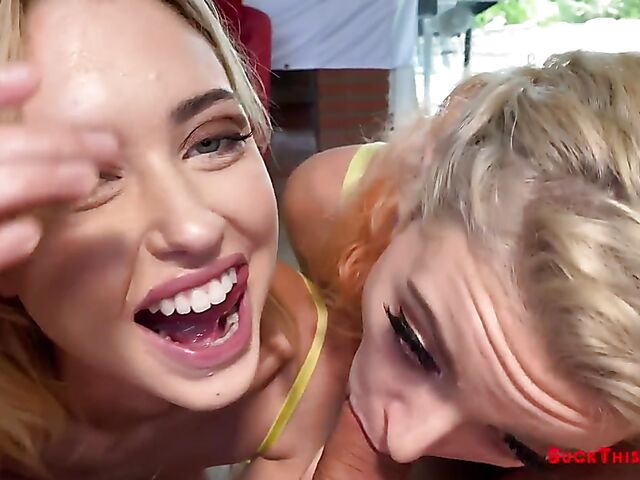 Two girls suck this dick featuring Chloe Cherry and Lola Fae