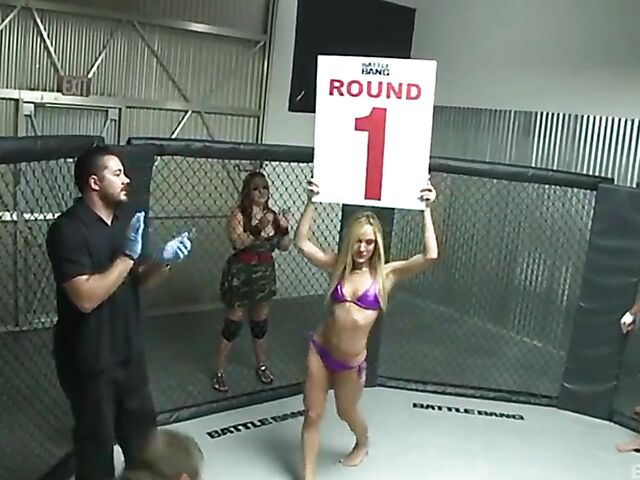 Wrestling fuck madness with hot Battle Bang members  Ann Marie Rios, Amy Brooke and Sophie Dee
