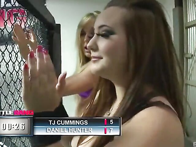 Wrestling fuck madness with hot Battle Bang members  Ann Marie Rios, Amy Brooke and Sophie Dee
