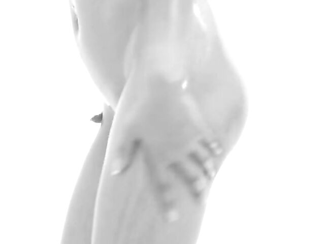 Black and white oiled solo with nude erotic model Sashenka