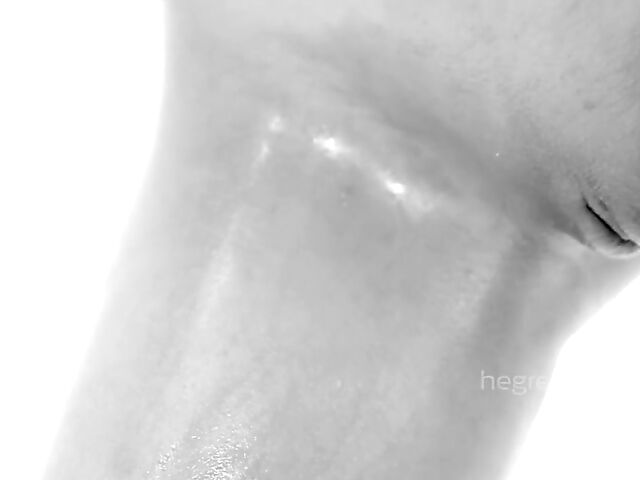 Black and white oiled solo with nude erotic model Sashenka