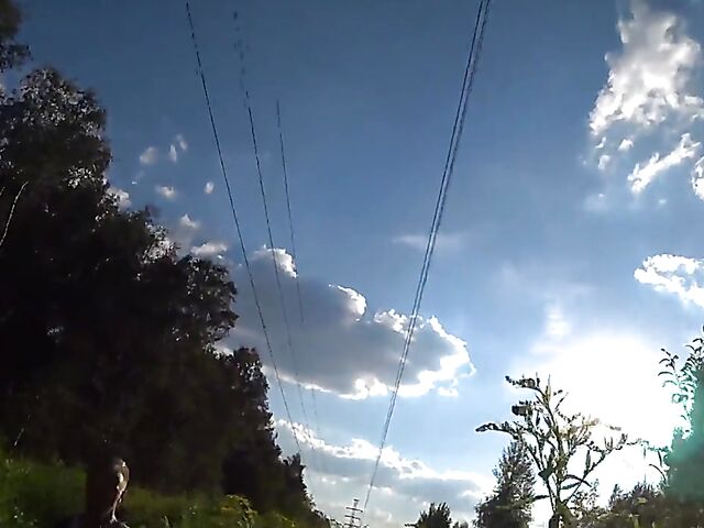 Russian couple Julia and Gleb filming their summertime outdoor sex