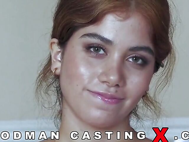 Three cocks gangbang casting with Marina Gold