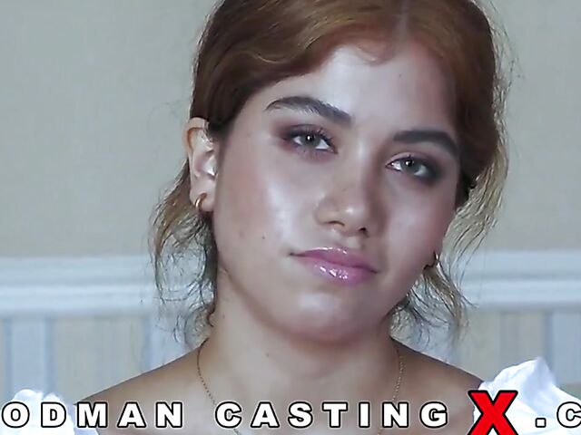 Three cocks gangbang casting with Marina Gold