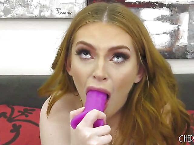 Maya Kendrick - Pale redhead masturbation show with toys