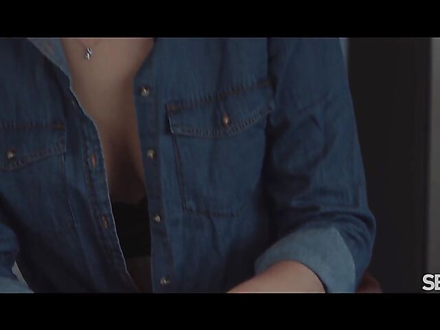 Sensual interracial couple Emily Mayers and Jesus Reyes do it in the kitchen