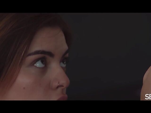 Sensual interracial couple Emily Mayers and Jesus Reyes do it in the kitchen