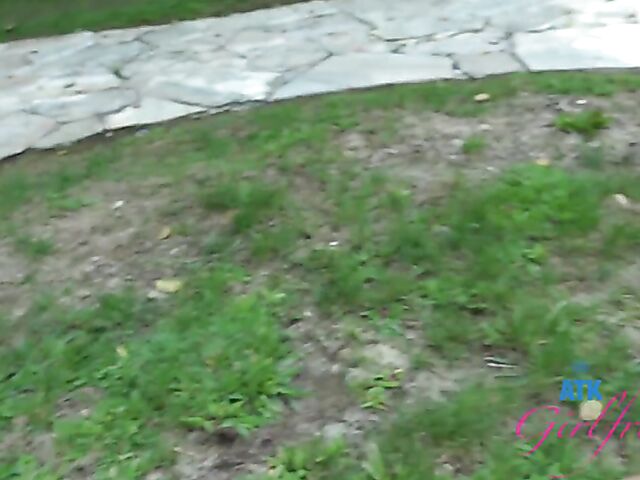 Outdoor POV shagging in the garden with Lily Adams