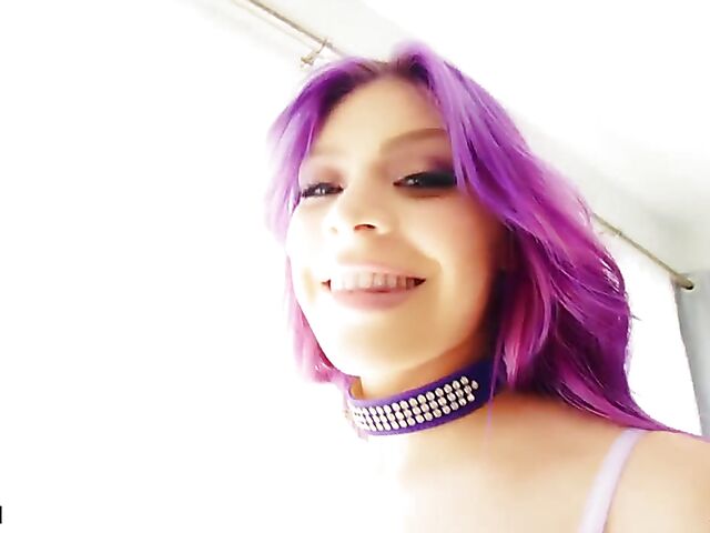 Winter Jade - Purple hair teen fucked hard