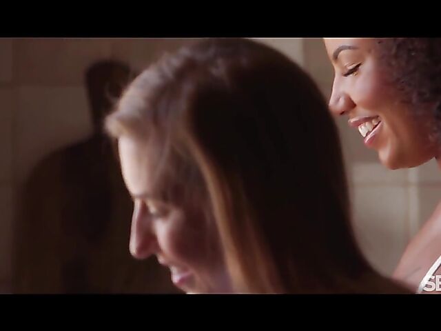 Interracial lesbian erotic video with Jayla De Angelis and Romy Indy