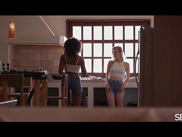 Interracial lesbian erotic video with Jayla De Angelis and Romy Indy