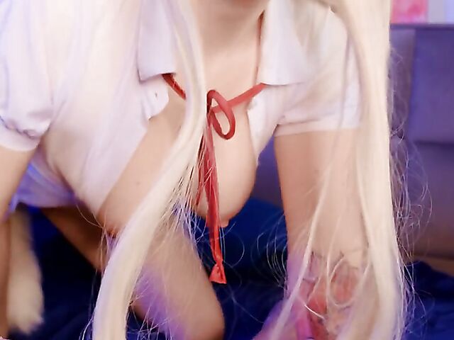 Cosplay anal and footjob with blonde MollyRedWolf 